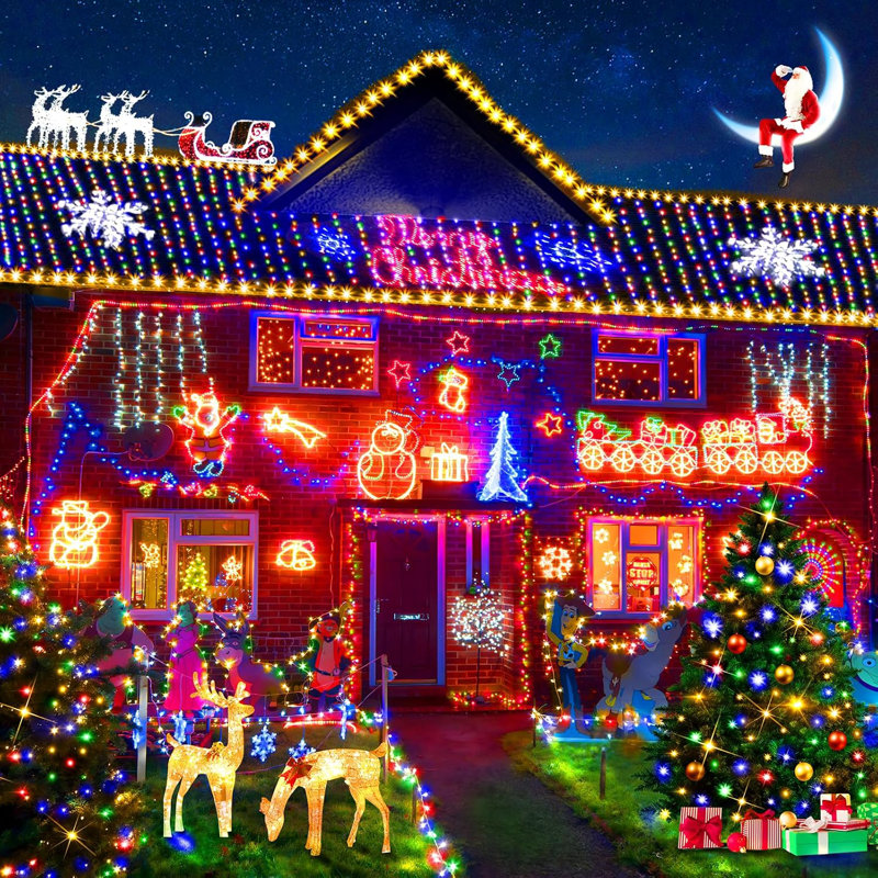 The Holiday Aisle 403Ft 1000 LED Christmas Lights Color Changing String Lights Outdoor With 11 Modes For Xmas Tree Trunk Yard Porch Outdoor Wedding Party Decorations Warm White To Multicolor Wayfair